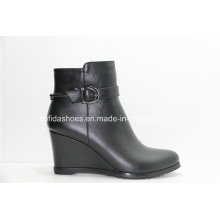 Sexy tacón alto cuñas de cuero de moda botas de mujer